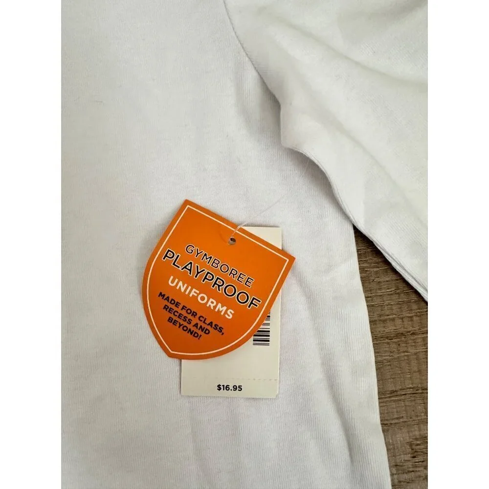 NEW Gymboree Playproof Uniform White Long Sleeve Shirt